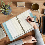 Notebook Refill A5 - Ring Binder Paper 6 Holes - Agenda Refill - Bullet Journal Paper - Refillable Notepad - Writing Paper - Planner Inserts - Office Supplies - School Supplies - Keeping Track of Finances -Budget Planner - White - 5 Pieces - Top-Down View