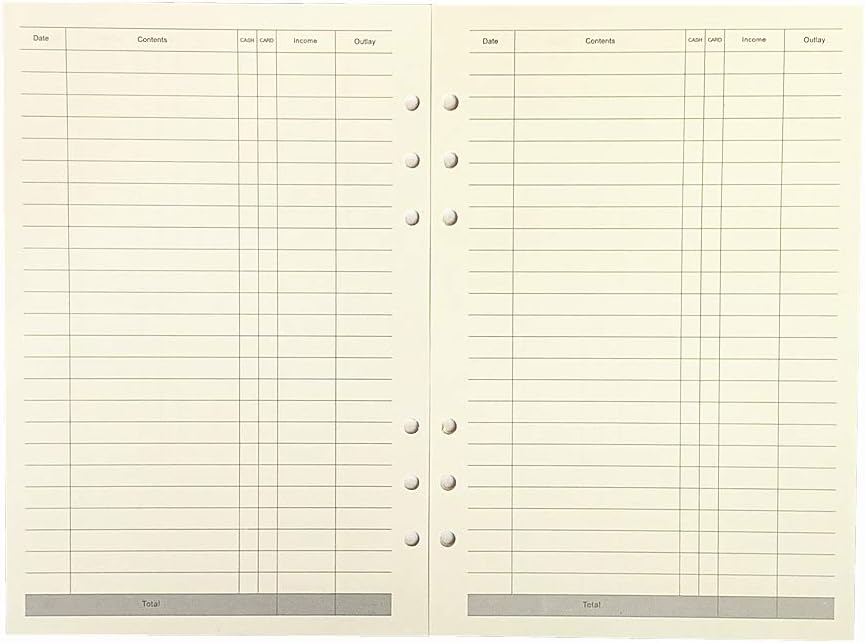 Notebook Refill A5 - Ring Binder Paper 6 Holes - Agenda Refill - Bullet Journal Paper - Refillable Notepad - Writing Paper - Planner Inserts - Office Supplies - School Supplies - Keeping Track of Finances -Budget Planner - White - 5 Pieces