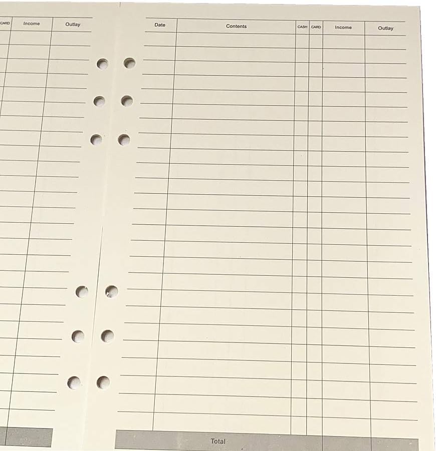 Notebook Refill A5 - Ring Binder Paper 6 Holes - Agenda Refill - Bullet Journal Paper - Refillable Notepad - Writing Paper - Planner Inserts - Office Supplies - School Supplies - Keeping Track of Finances -Budget Planner - White - 5 Pieces