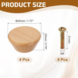 Furniture knobs - Drawer knobs - Cabinet knobs - Furniture handles - Kitchen handles - Door handles - Cabinet handles - Furniture fittings - Kitchen fittings - Handles - Beech wood - Wood - Wooden - Scandinavian - Round - Design - Natural - Beech - Set of - Front View