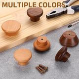 Furniture knobs - Drawer knobs - Cabinet knobs - Furniture handles - Kitchen handles - Door handles - Cabinet handles - Furniture fittings - Kitchen fittings - Handles - Beech wood - Wood - Wooden - Scandinavian - Round - Design - Natural - Beech - Set of - Top-Down View