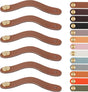 Leather Handles - Furniture Handles - Kitchen Handles - Door Handles - Cabinet Handles - Drawer Knobs - Furniture Hardware - Kitchen Hardware - Handles - Leather - Leather - Kitchen Renovation - Industrial - Brass - Knobs - Loops - Loop - Caramel - Set of