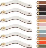 Leather Handles - Furniture Handles - Kitchen Handles - Door Handles - Cabinet Handles - Drawer Knobs - Furniture Hardware - Kitchen Hardware - Handles - Leather - Leather - Kitchen Renovation - Scandinavian - Brass - Knobs - Loops - Loop - Ivory - Set of