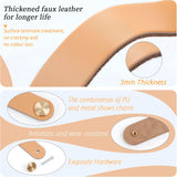 Leather Handles - Furniture Handles - Kitchen Handles - Door Handles - Cabinet Handles - Drawer Knobs - Furniture Hardware - Kitchen Hardware - Handles - Leather - Leather - Kitchen Renovation - Scandinavian - Brass - Pitch 128mm - Handles - Ivory - Set o - Side View