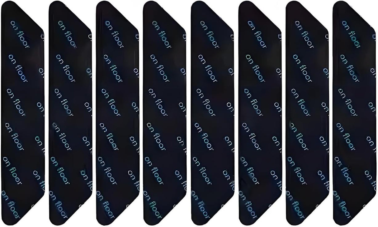 Carpet stoppers - Anti-slip mat - Rug grippers - Rug stopper - Anti-slip stickers - Rug fixer - Sofa cover stopper - Carpet undermat - Stair mat stopper - Self-adhesive - XL Grippers - Black - 8 Pieces