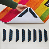 Carpet stoppers - Anti-slip mat - Rug grippers - Rug stopper - Anti-slip stickers - Rug fixer - Sofa cover stopper - Carpet undermat - Stair mat stopper - Self-adhesive - XL Grippers - Black - 8 Pieces - Front View