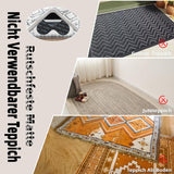 Carpet stoppers - Anti-slip mat - Rug grippers - Rug stopper - Anti-slip stickers - Rug fixer - Sofa cover stopper - Carpet undermat - Decorative grippers - Sofa gripper - Black - 4 Pieces - Low Angle