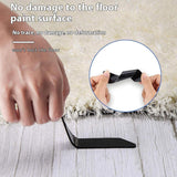 Carpet stoppers - Anti-slip mat - Rug grippers - Rug stopper - Anti-slip stickers - Rug fixer - Sofa cover stopper - Ultra-thin stopper - Carpet undermat - Discreet - Sofa stopper - Black - 4 Pieces - Front View