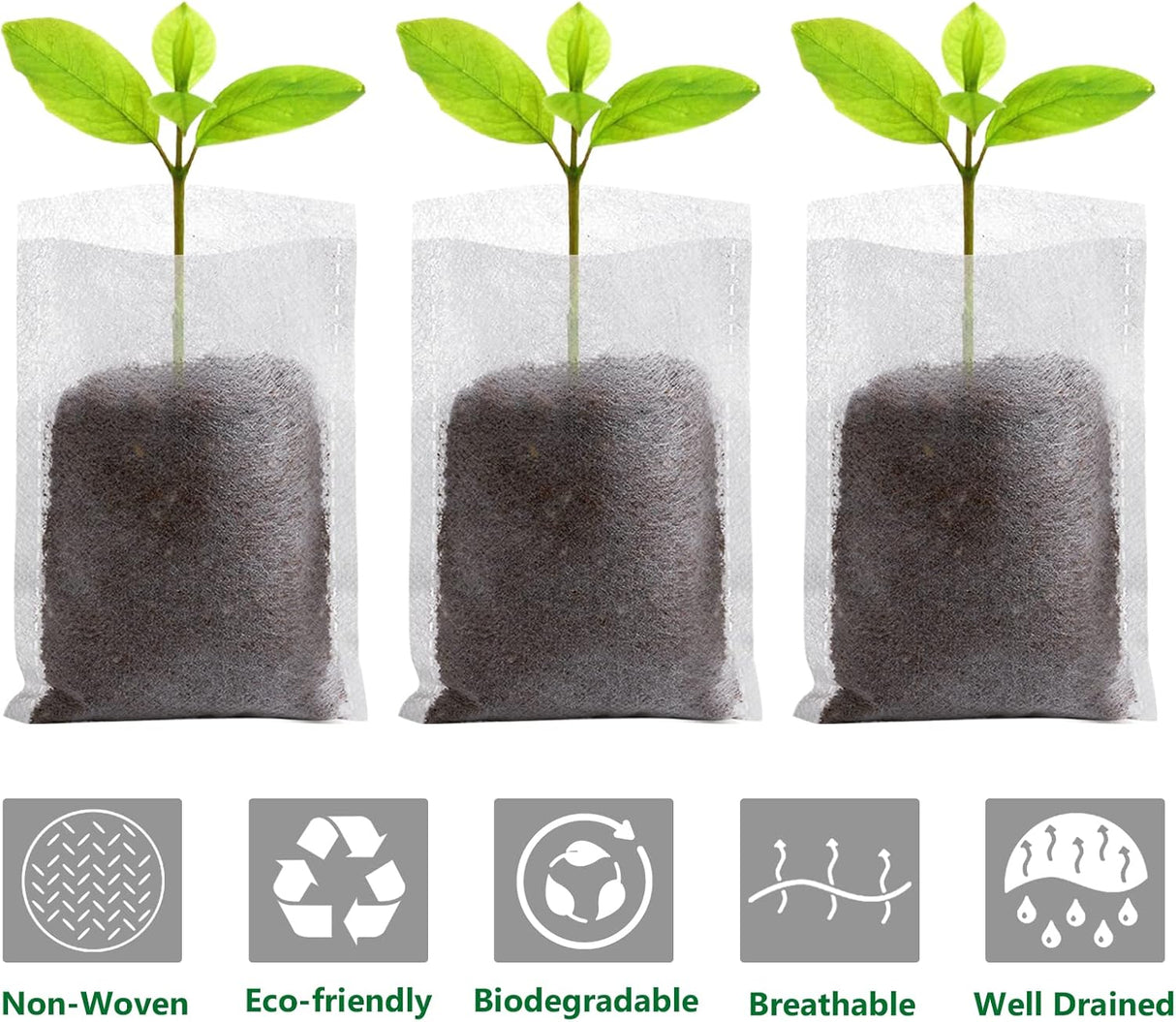 Grow Bags - Gardening - Grow Pots - Vegetable Garden - Seedlings - Plant Bags - Non-woven Grow Bags - Growing Set - Breathable Fleece - Vegetable Garden Box - Growing Box - Sowing - Cuttings - Plant Bags - Vegetable Garden - Vegetable Gardening - Sustaina