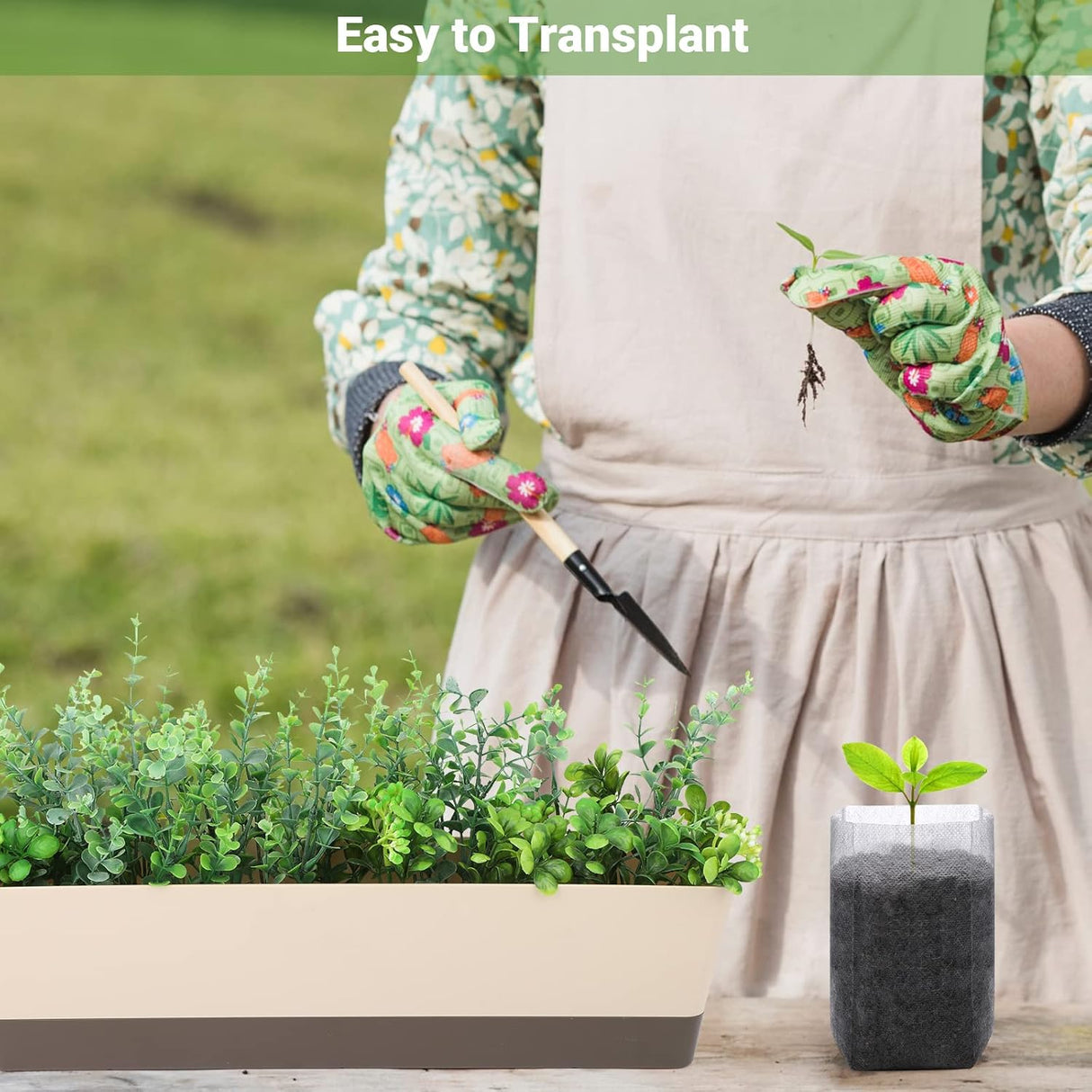 Grow Bags - Gardening - Grow Pots - Vegetable Garden - Seedlings - Plant Bags - Non-woven Grow Bags - Growing Set - Breathable Fleece - Plant Pots - Garden - Sowing - Cuttings - Vegetables - Fruit - Plant Bag - Vegetable Gardening - Sustainable - White -