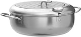 Deep fryer - Tempura pan - 24 cm - Stainless steel pan - Kitchen accessories - Japanese deep fryer - Induction deep fryer - Deep fryer - Cooking pot - Stainless steel pan - Large deep fryer - Kitchen utensils - Household - Silver - 1 piece - Top-Down View