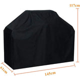 BBQ Cover Waterproof Windproof Fade Resistant Oxford Fabric Compatible with Weber and Brinkmann Barbecue Racks, 145 x 61 x 117 cm - Front View