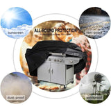 BBQ Cover Waterproof Windproof Fade Resistant Oxford Fabric Compatible with Weber and Brinkmann Barbecue Racks, 145 x 61 x 117 cm - Top-Down View