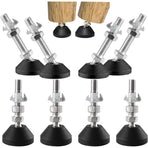 8 Pack Adjustable Leveling Feet M10 x 100 Load Capacity 500 kg Furniture Feet, Diameter 40 mm