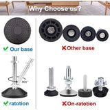 8 Pack Adjustable Leveling Feet M10 x 100 Load Capacity 500 kg Furniture Feet, Diameter 40 mm - Top-Down View