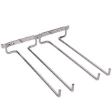 Hanging Glass Holder 2 Row Chrome Stemware Rack Under Shelf