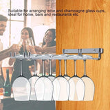 Hanging Glass Holder 2 Row Chrome Stemware Rack Under Shelf - Front View