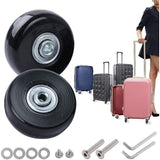 2 Pcs Suitcase Replacement Wheels Rubber Luggage Repair Kit, 45 x 18 mm - Front View