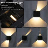 4 Pack 12W LED Wall Lights Adjustable Beam Angle IP65 Waterproof 3000K Warm White - Front View