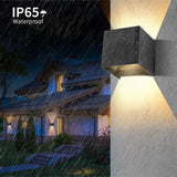 4 Pack 12W LED Wall Lights Adjustable Beam Angle IP65 Waterproof 3000K Warm White - Side View