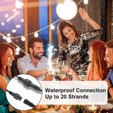 26 Bulb LED Outdoor String Lights Waterproof for Patio Garden Party, 15 m - Top-Down View