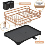 Aluminum Dish Drainer with Removable Tray Champagne Gold, 43 x 31.5 x 11 cm