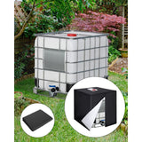 IBC Water Tank Cover Waterproof UV Resistant 420D Tarpaulin with Zipper, 300 L - Front View