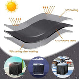 IBC Water Tank Cover Waterproof UV Resistant 420D Tarpaulin with Zipper, 300 L - Top-Down View