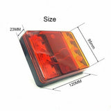 2 Pcs 8 LED Trailer Tail Lights E8 Approved IP65 Waterproof, 120 x 95 x 2 - Front View