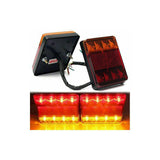 2 Pcs 8 LED Trailer Tail Lights E8 Approved IP65 Waterproof, 120 x 95 x 2 - Top-Down View