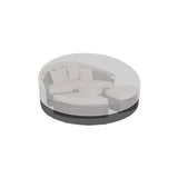 Round Garden Sofa Bed Cover Waterproof 210D Oxford Black, D228 x H83 cm - Side View