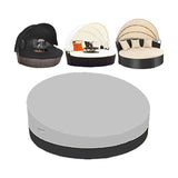 Round Garden Sofa Bed Cover Waterproof 210D Oxford Black, D228 x H83 cm - Top-Down View