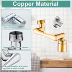 Faucet Aerator 1440 Degree Swivel Extension 2 Water Modes Universal Brass Diffuser, 20 22 24 mm