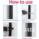 20 Pcs 304 Stainless Steel U Tube Clamp Pipe Fastener, 10 mm - Side View