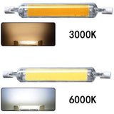 R7S LED Bulb 10W Warm White 230V Non Dimmable COB, 118 mm - Top-Down View