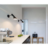 Modern Wall Light with Switch Adjustable E27 Reading Lamp Black - Front View