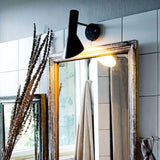 Modern Wall Light with Switch Adjustable E27 Reading Lamp Black - Side View