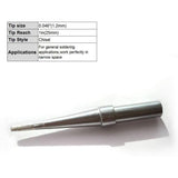 5 Pcs Replacement Soldering Iron Tips ETA ETB ETD ETS ETT Compatible with Weller WESD51 WESD50 WCC100 - Side View