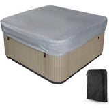 Spa Cover Square Hot Tub Cover Waterproof 190T Polyester Black Gray, 207 x 207 x 30 cm