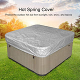 Spa Cover Square Hot Tub Cover Waterproof 190T Polyester Black Gray, 207 x 207 x 30 cm - Front View
