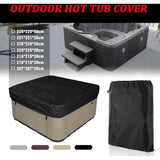 Spa Cover Square Hot Tub Cover Waterproof 190T Polyester Black, 207 x 207 x 30 cm - Side View