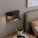 1 Pack Right Side 12W LED Reading Wall Lamp USB Charging 3 CCT Black