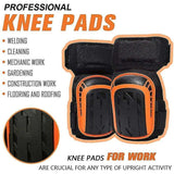 Work Knee Pads Soft Gel and Foam Padding with Anti Slip Straps - Top-Down View
