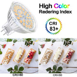 12 Pack MR16 LED Bulbs 12V 5W Warm White 2800K 120 Degree - Top-Down View