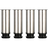 4 Pack Adjustable Furniture Legs Stainless Steel Round Sofa Table Legs, Diameter 50 mm Height 150 mm