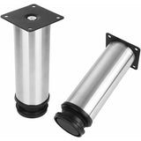 4 Pack Adjustable Furniture Legs Stainless Steel Round Sofa Table Legs, Diameter 50 mm Height 150 mm - Front View