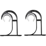 2 Pcs Curtain Rod Brackets Zinc Alloy Wall Ceiling Mount White