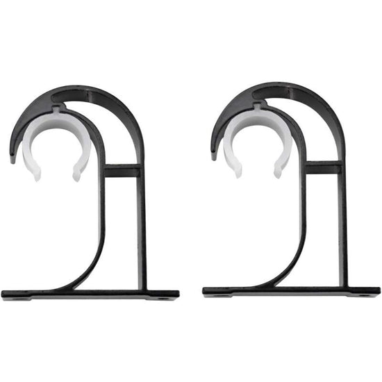 2 Pcs Curtain Rod Brackets Zinc Alloy Wall Ceiling Mount White