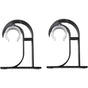 2 Pcs Curtain Rod Brackets Zinc Alloy Wall Ceiling Mount White
