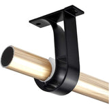 2 Pcs Curtain Rod Brackets Zinc Alloy Wall Ceiling Mount White - Top-Down View